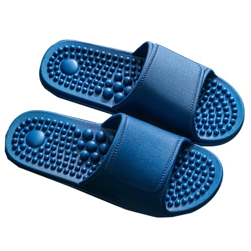 MBNKMEBU Akupressur-Fußreflexzonen-Hausschuhe for die Akupunktmassage, rutschfeste Massageschuhe for die Badewannendusche(Dark Blue,EUR 41-42) von MBNKMEBU