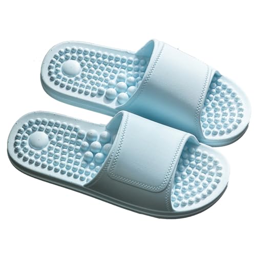 MBNKMEBU Akupressur-Fußreflexzonen-Hausschuhe for die Akupunktmassage, rutschfeste Massageschuhe for die Badewannendusche(Light Blue,EUR 37-38) von MBNKMEBU