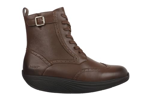 MBT Winka Boot Damen-Stiefel. Anatomische und bequeme Nappa-Wanderschuhe. Physiologische Komfort- und Stabilitätsschuhe mit Wippensohle. Lässige Schnürstiefel. Farbe Braun. von MBT