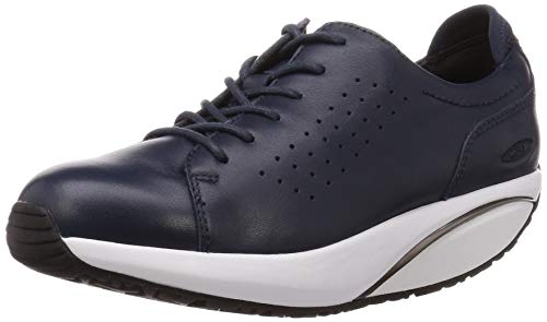 MBT JION Schuhe Damen aus Leder für Walking, ergonomische Lace-Up Damen Sneaker, komfortable und Bequeme Damen Schuhe elegant, Blau 38 EU von MBT