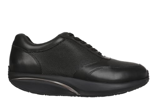 MBT Nafasi 5 Elegante Herrenschuhe, Anatomisch und Bequem. Physiologisches Schuhwerk für Komfort und Stabilität mit gebogener Sohle. Lässige Lederschuhe mit Plattform und Schnürsenkeln. Farbe Schwarz von MBT