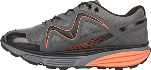 MBT Herren Sneaker Simba ATR M,lose Einlage,Level 2 - Wippeffekt: Mittel,lace-up Shoes,schnürschuhe,schnürer,Grau (Charcoal/ORANGE),40.5 EU / 6.5 UK von MBT