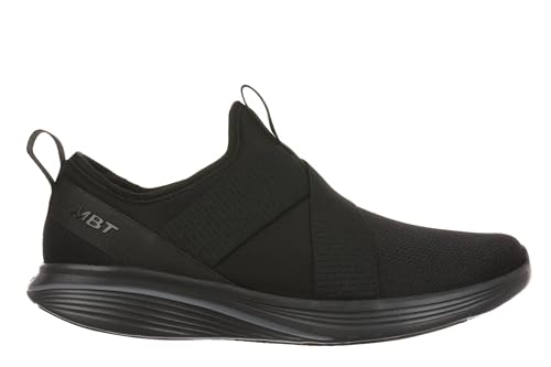 MBT JIN Damen-Laufschuhe ohne Schnürung. Anatomische und Bequeme Walking-Sneaker. Physiologische Komfort- und Stabilitätsschuhe mit gebogener Sohle. Moderne Sneaker. Schwarz von MBT
