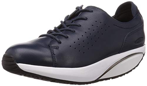 MBT JION Schuhe Damen aus Leder für Walking, ergonomische Lace-Up Damen Sneaker, komfortable und Bequeme Damen Schuhe elegant, Blau 40 EU von MBT