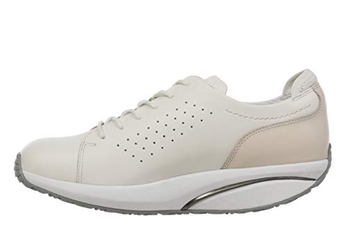 MBT JION Schuhe Damen aus Leder für Walking, ergonomische Lace-Up Damen Sneaker, komfortable und Bequeme Damen Schuhe elegant, Weiß 36 EU von MBT