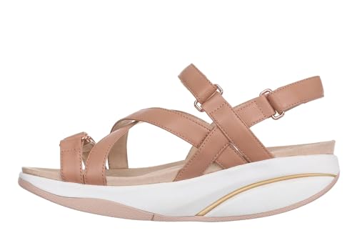 MBT KIBURI Sandalen für Damen aus Schafleder. Leichtes und bequemes Schuhwerk für Frühling und Sommer. Physiologisches Schuhwerk für Komfort und Stabilität. Elegante Sandalen im modernen Stil. Sand von MBT