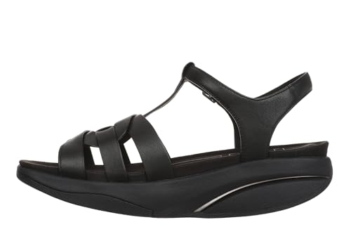 MBT KIYO Elegante Sandalen für Damen aus Leder. Leichtes und bequemes Schuhwerk für Frühling und Sommer. Physiologisches Schuhwerk für Komfort und Stabilität. Moderne Sandalen mit Schnalle. Schwarz von MBT