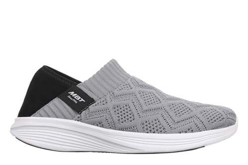 MBT M2600 Slip On Damenschuhe ohne Schnürsenkel. Anatomische und Bequeme Walking-Sneakers. Physiologische Komfort- und Stabilitätsschuhe mit geschwungener Außensohle. Moderne Sneakers. Grau von MBT