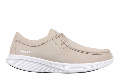 MBT M3100 Freizeitschuhe für Herren im modernen Stil. Design aus synthetischem Wildleder mit Schnürsenkeln für perfekten Sitz. Physiologisch Bequeme und stabile Schuhe mit Wippsohle. Beige. von MBT