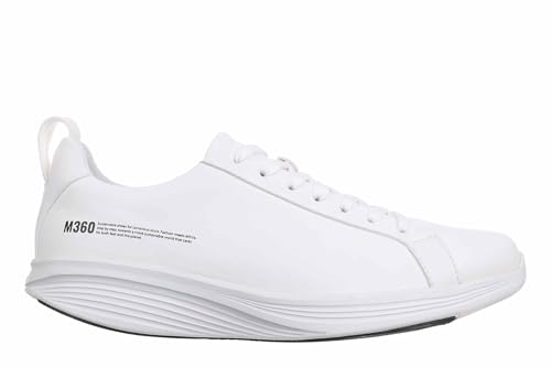 MBT M360 E2 Herren-Sportschuhe im modernen Stil. Anatomische und Bequeme Walking-Sportschuhe. Physiologisch Komfortables und stabiles Schuhwerk mit Wippsohle. Farbe: Weiß von MBT