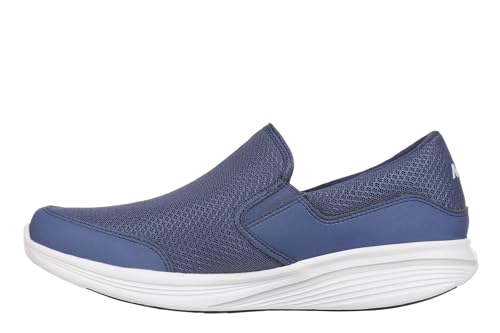 MBT MODENA III SLIP ON Herren-Sneaker ohne Schnürsenkel. Anatomisch bequeme Walking-Sportschuhe. Physiologisches Schuhwerk mit Komfort und Stabilität durch gebogene Sohle. Moderne Sneakers. Farbe Blau von MBT