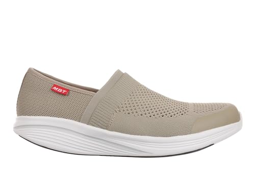 MBT NIWASI Slip ON Sportliche Slip-On Sneaker für Damen. Anatomisch Bequeme Walking-Schuhe. Physiologisches Komfort- und Stabilitätsschuhwerk mit gekrümmter Sohle. Moderne Sneakers. Farbe Beige von MBT