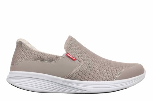MBT SF-Modena III Slip On Damenschuhe. Physiologisches Schuhwerk mit Slip & Fit-Technologie für müheloses Tragen. Atmungsaktives Mesh-Obermaterial und Kunstleder. Farbe Grau von MBT