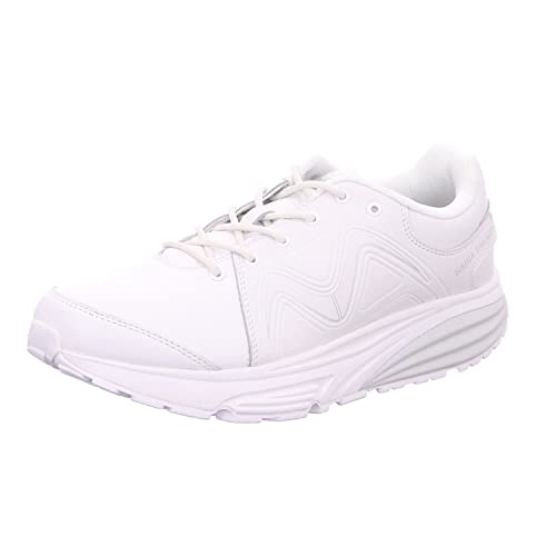 MBT Simba Sneakers für Damen im modernen Stil. Anatomische und Bequeme Wanderschuhe. Physiologisches Schuhwerk für Komfort und Stabilität mit gebogener Sohle. Sneakers mit Schnürsenkeln. Weiß. von MBT