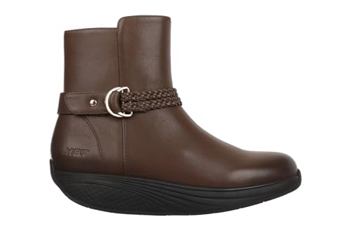 MBT Uki Boot Damen-Stiefel. Anatomische und bequeme Nappa-Wanderschuhe. Physiologische Schuhe für Komfort und Stabilität mit Wippensohle. Lässige Schnürstiefel. Farbe braun. von MBT