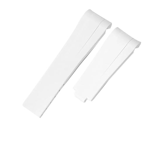 MBUIOPJ 20 mm 21 mm Gummi-Armband kompatibel mit Rolex Submariner DAYTONA GMT Yacht-Master Silikonarmband schwarzes Uhrenarmband(White no clasp,20mm) von MBUIOPJ