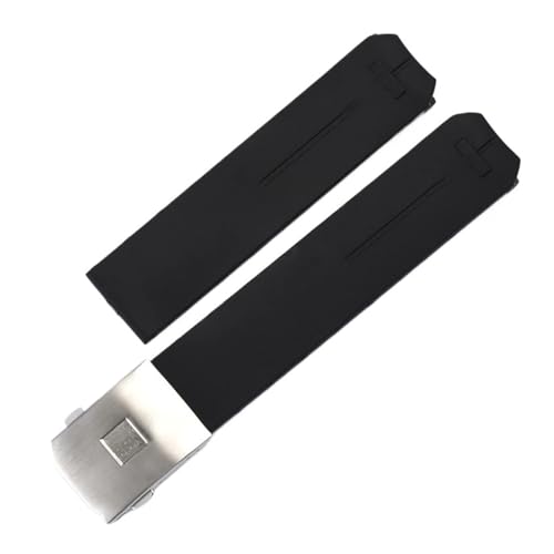 MBUIOPJ 20 mm 21 mm schwarz-orangefarbenes Silikonkautschukarmband, kompatibel mit Tissot TOUCH COLLECTION EXPERT SOLAR Serie T091T013 T081 Herrenuhrarmband(Black silver,20mm) von MBUIOPJ