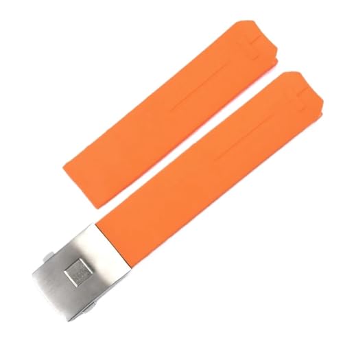 MBUIOPJ 20 mm 21 mm schwarz-orangefarbenes Silikonkautschukarmband, kompatibel mit Tissot TOUCH COLLECTION EXPERT SOLAR Serie T091T013 T081 Herrenuhrarmband(Orange silver,20mm) von MBUIOPJ