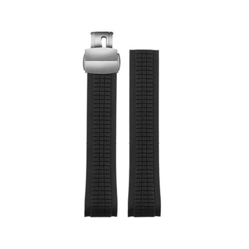 MBUIOPJ Hochwertiges Uhrenarmband aus weichem Gummi, kompatibel mit Patek Philippe Silikon 5164A 5167A 5168A 21 mm Faltschließe-Uhrenarmbändern(Black silver) von MBUIOPJ