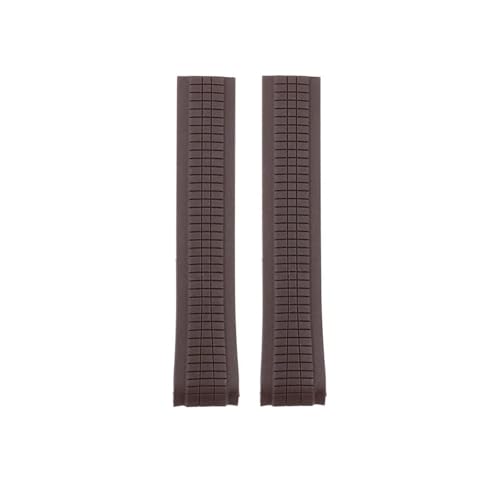 MBUIOPJ Hochwertiges Uhrenarmband aus weichem Gummi, kompatibel mit Patek Philippe Silikon 5164A 5167A 5168A 21 mm Faltschließe-Uhrenarmbändern(Brown-no clasp) von MBUIOPJ