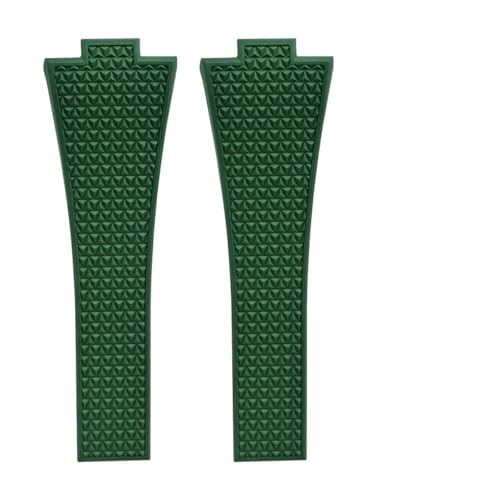 MBUIOPJ Schnellverschluss-Uhrenarmband, kompatibel mit Tissot PRX-Serie, 11 mm, 12 mm, T137.407/T137.410 Super Player, Fluorkautschuk-FKM-Uhrenarmband(Green NoBuckle,11mm) von MBUIOPJ