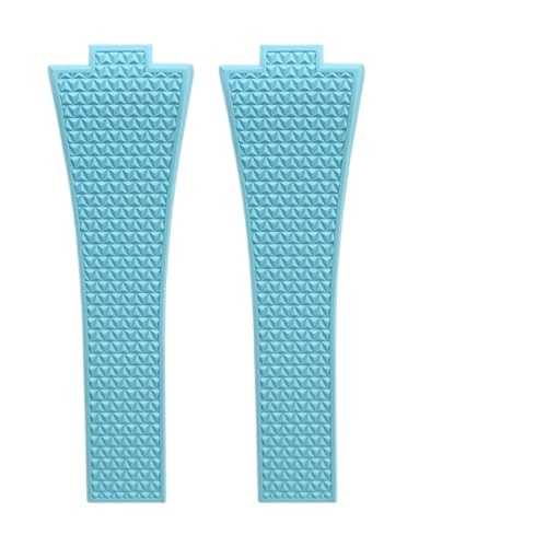 MBUIOPJ Schnellverschluss-Uhrenarmband, kompatibel mit Tissot PRX-Serie, 11 mm, 12 mm, T137.407/T137.410 Super Player, Fluorkautschuk-FKM-Uhrenarmband(LightBlue NoBuckle,11mm) von MBUIOPJ