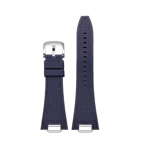 MBUIOPJ Schnellverschluss-Uhrenarmband aus Silikon, 27 mm, kompatibel mit Tissot PRX T137.407 T137.410, Fluorkautschuk-Armband for Herren(Blue-silver) von MBUIOPJ