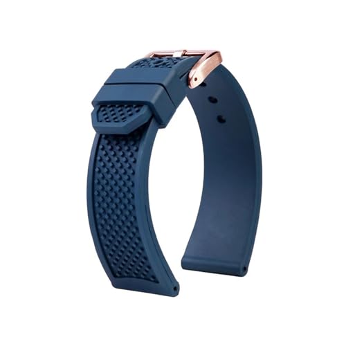 MBUIOPJ Silikon-Uhrenarmband, kompatibel mit Cartier-Armband, Kaliber W7100055/WGCA0010, WSCA0006, Armband 23 mm, 24 mm(Blue Rose Gold,24mm) von MBUIOPJ