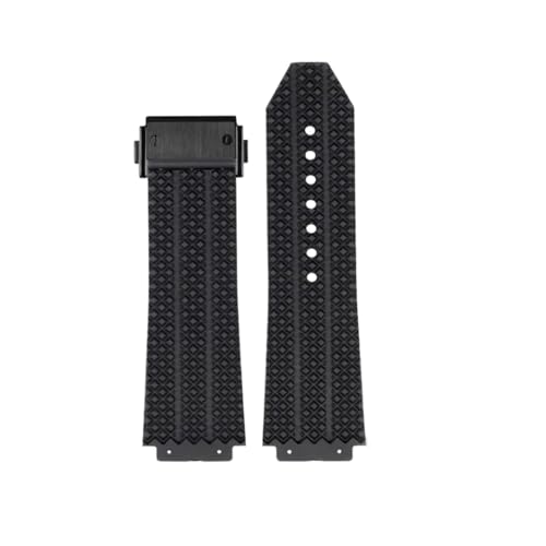 MBUIOPJ Uhrenarmband kompatibel mit BIG BANG Silikon 25 * 17mm 26 * 19mm wasserdicht Herren Uhrenarmband Kettenuhr Gummiarmband(K Black-black) von MBUIOPJ