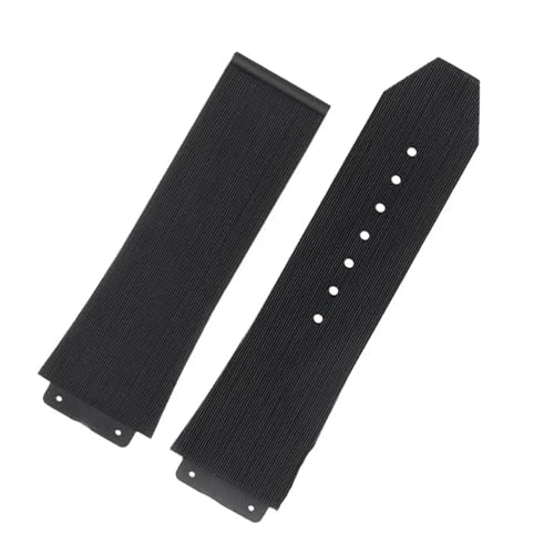 MBUIOPJ Uhrenarmband kompatibel mit BIG BANG Silikon 25 * 17mm 26 * 19mm wasserdicht Herren Uhrenarmband Kettenuhr Gummiarmband(S black-No buckle) von MBUIOPJ