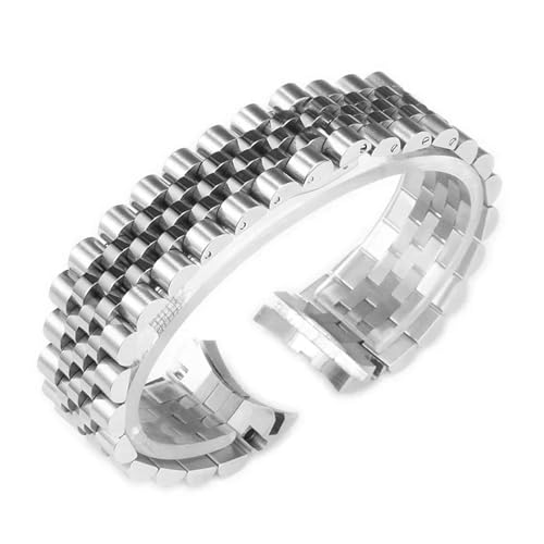 MBUIOPJ Uhrenzubehörband aus massivem Edelstahl, kompatibel mit Rolex DATEJUST DAY-DATE OYSTERPERTUAL DATE Uhrenarmband, 20 mm, 21 mm(Silver 5,20mm) von MBUIOPJ
