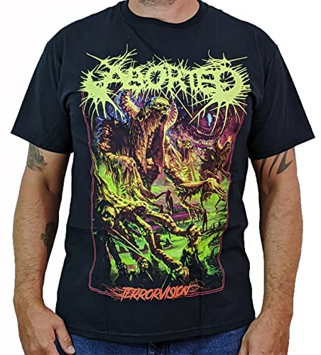 Aborted (Terrorvision) Mens White Yellow Black Red Mens Women T T-Shirts Hemden 100% Cotton(Large) von MBXLDGFD