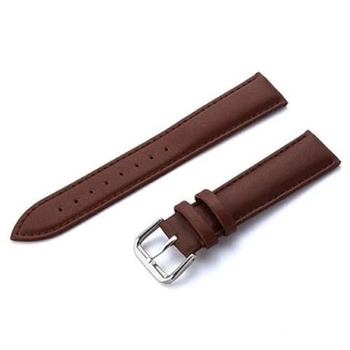 MBello Echte Leder -Uhren -Bänder Riemen einfache Weave Universal Flat General Armband Uhrzubehör, Braun, 18mm von MBello