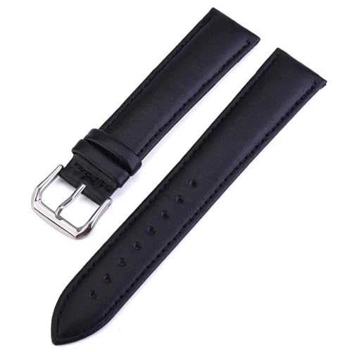 MBello Echtes Leder Uhren Band Cowide Leder Uhrengurt Ersatzgurt Uhr Accessoires Accessoires, Schwarz, 17mm von MBello