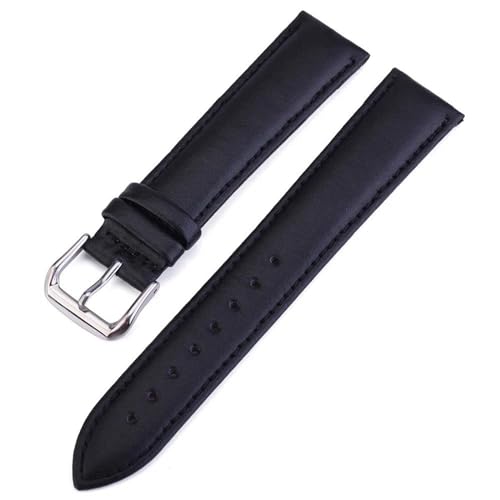 MBello Echtes Leder Uhren Band Cowide Leder Uhrengurt Ersatzgurt Uhr Accessoires Accessoires, Schwarz, 21mm von MBello