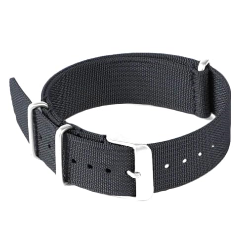 MBello Geflügelte Nylonriemengeflecht ballistischer Stoff Watchband Sport Watch Band Uhr Accessoires, Grau, 20mm Band von MBello