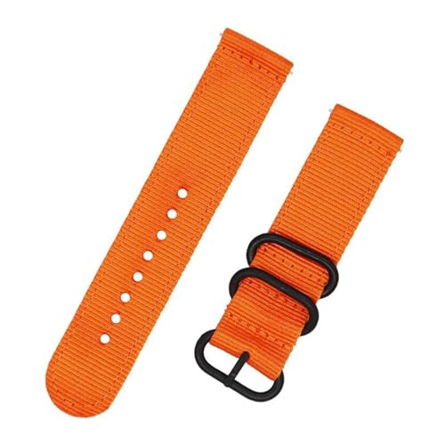 MBello Nylonarmband, Edelstahlschnalle, Schnellverschluss, Segeltuch-Uhrenarmband, Herren- und Damen-Ersatzarmband, Orange, 18mm von MBello