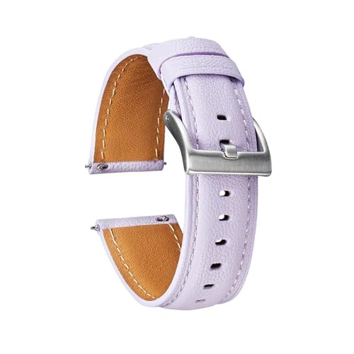 MBello Uhrenarmband aus Ziegenleder, weich, bequem, universelles Armband für Herren und Damen, Purple, 22mm von MBello