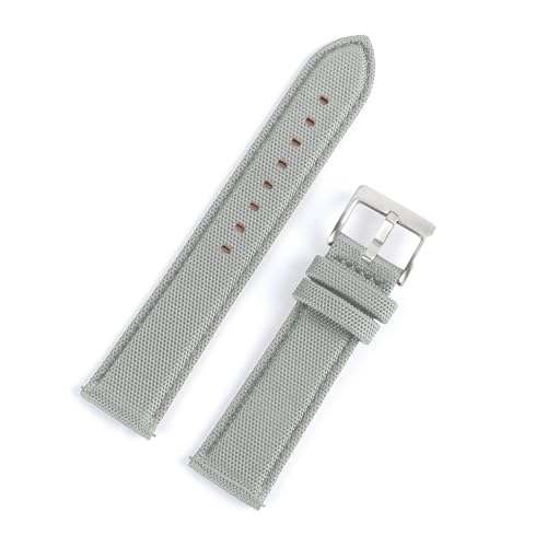 Nylon Leather Uhren Band Schnellveröffentlichungs -Armbandband für Männer Frauen Accessoires ansehen Accessoires, Hellgrau, 22mm von MBello