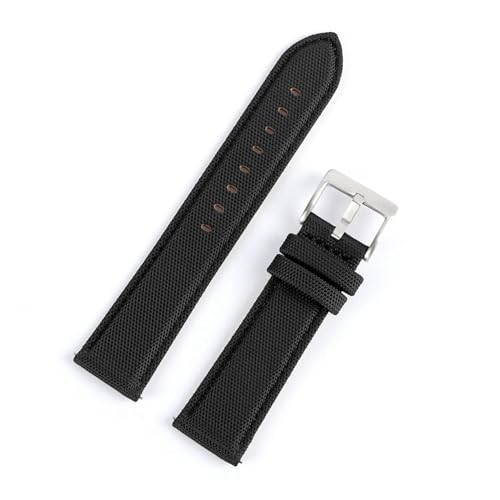 Nylon Leather Uhren Band Schnellveröffentlichungs -Armbandband für Männer Frauen Accessoires ansehen Accessoires, Schwarz, 20mm von MBello