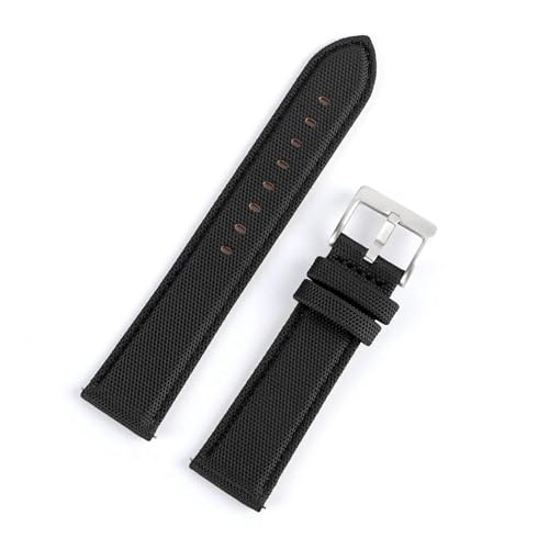 Nylon Leather Uhren Band Schnellveröffentlichungs -Armbandband für Männer Frauen Accessoires ansehen Accessoires, Schwarz, 22mm von MBello