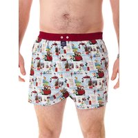 MC ALSON Herren Boxershorts blau Reine Baumwolle Gemustert von MC ALSON