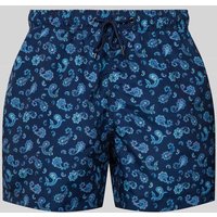 MCNEAL Badehose mit Paisley-Muster und elastischem Bund in Marine, Größe L von MCNEAL