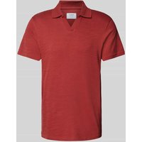 MCNEAL Regular Fit Poloshirt mit V-Ausschnitt in Rostrot, Größe L von MCNEAL