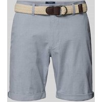 MCNEAL Slim Fit Bermudas mit Glencheck-Muster in Sky Melange, Größe S von MCNEAL