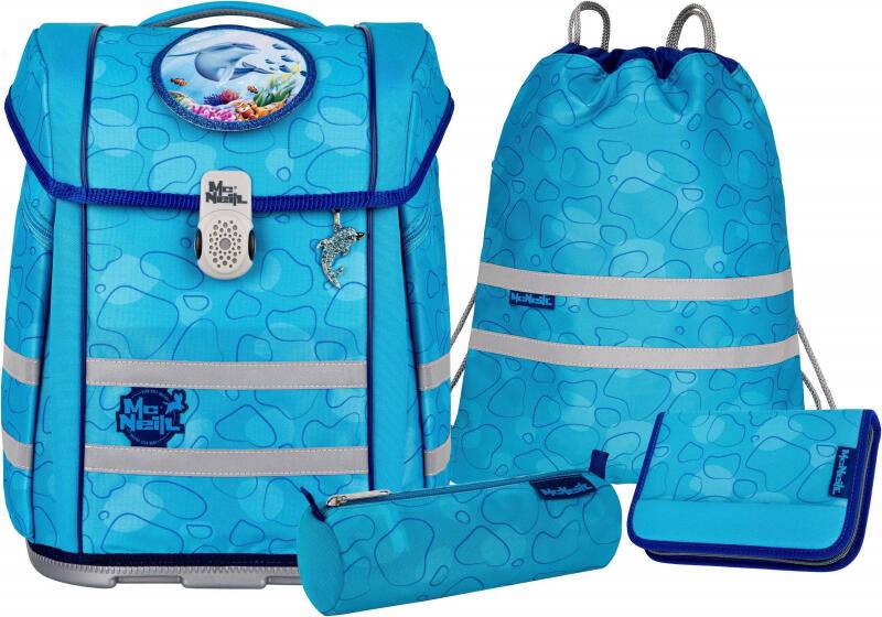 MC NEILL - McNeill Bubble Schultaschenset 5tlg Ergo Perfecto 1250g 22l Blau von MC NEILL