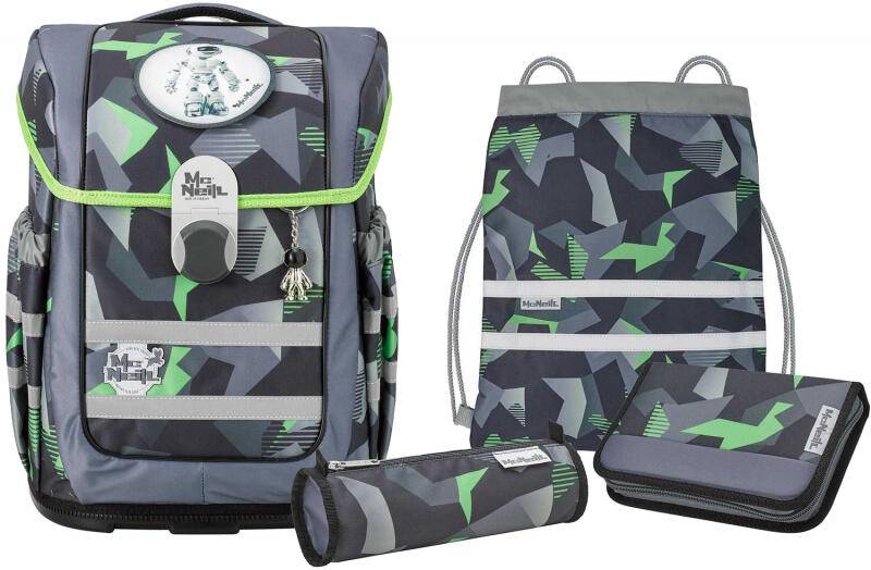 MC NEILL - McNeill Techno Schulrucksackset 5tlg. Ergo Complete 1150g 20l grau Grau von MC NEILL