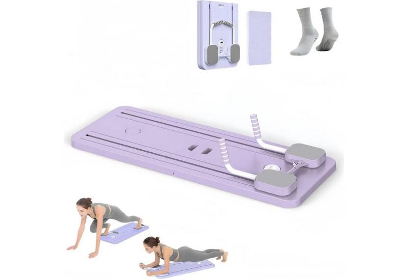 MC Star Pilates-Reformer 4-in-1 Pilates Trainer, Push-Up-Bauchmuskel-Roller, (2-tlg., mit kostenlosen Geschenk 1 Paar Socken, mit Timer), multifunktionales Bauchmuskelbrett für Zuhause und im Fitnessstudio von MC Star