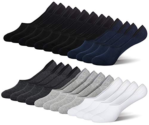 MC.TAM Unisex Unsichtbare Sneaker Socken Füsslinge Herren Damen 12 Paar 80% Baumwolle, 43-46, Mix1 von MC.TAM