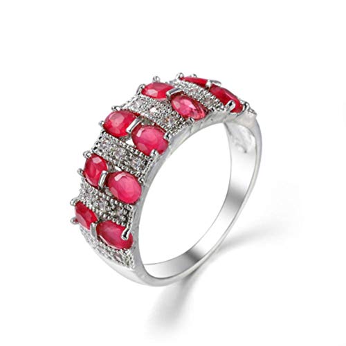 Mädchen Billig Saturn Ringe Silber Handgemachte Beliebte Zirkon Ring Kreative Frauen Schmuck Gut Aussehende Bringen Ihnen Viel Glück, MC, Roter Korund, Nr.9 t von MC